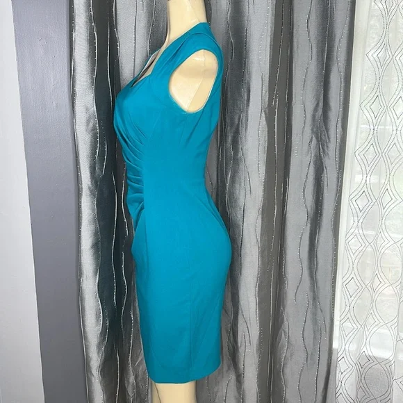 Calvin Klein Teal Mini Dress,sleeveless Sz 4 - Picture 3 of 6